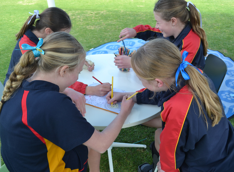 Mindful colouring at Bosco