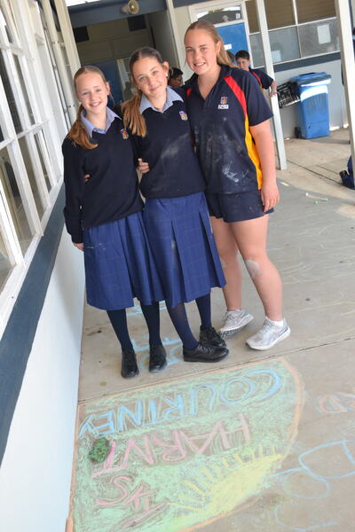 Chalkdrawing positive messages at Bosco- Click the photo to view the video 