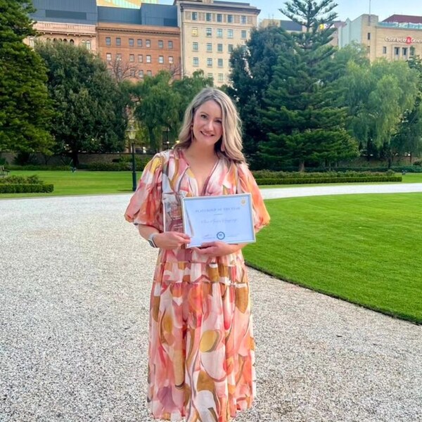 PLAYGROUP > Mini Mark's Playgroup was awarded 'Playgroup of the Year', pictured is Mrs Micaela Porta with the award. 