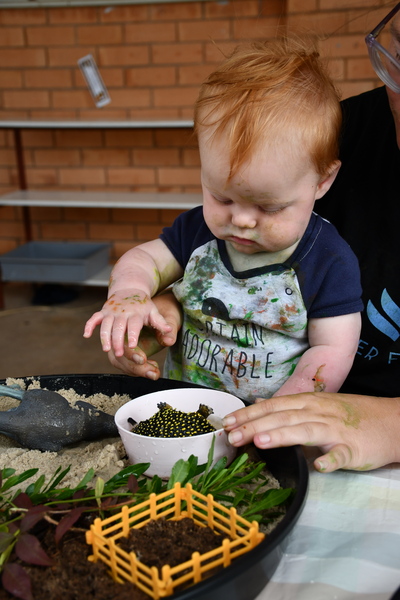 PLAYGROUP > Colt loved getting his hand's dirty at the 'Messy Play' playgroup last week.