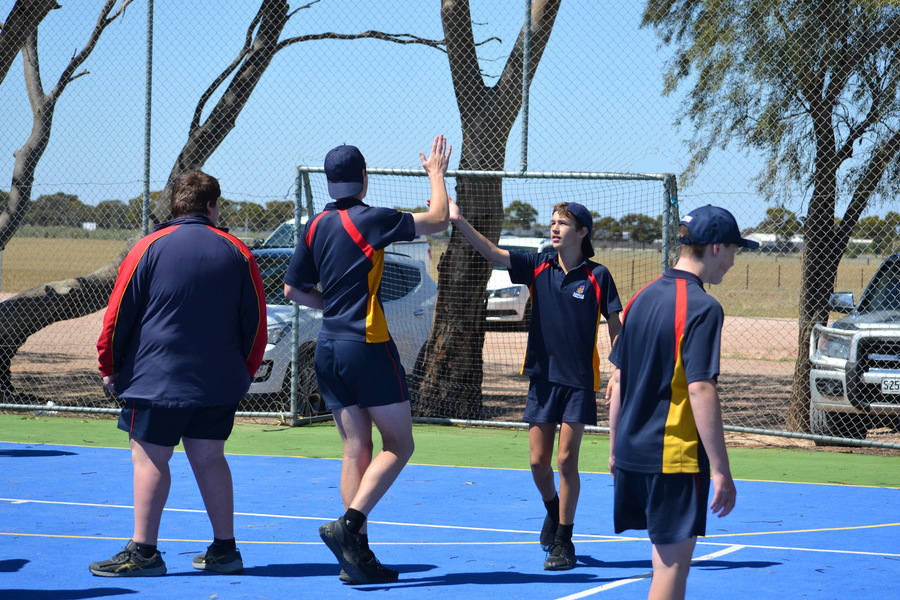 WRAP > Year 8s and their Year 11 Buddies competing for penalty shoot outs..