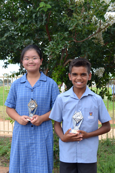 CONGRATULATIONS > Congratulations to Vy and Xzavier who were awarded the Good Samaritan and Salesian Awards at the End of Year Liturgy.