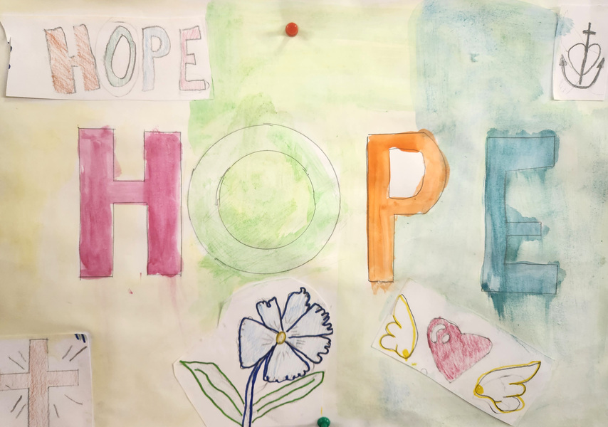 RELIGION > Year 5s celebrated the theme of 'Hope' at their class Mass.